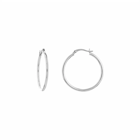 10K White Gold 30mm Hoop Earrings