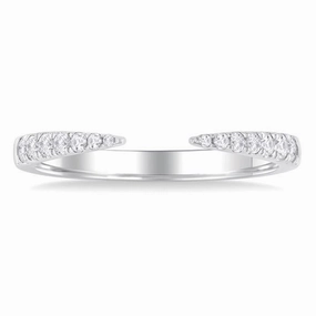 10K White Gold Open Claw Natural Diamonds Ring