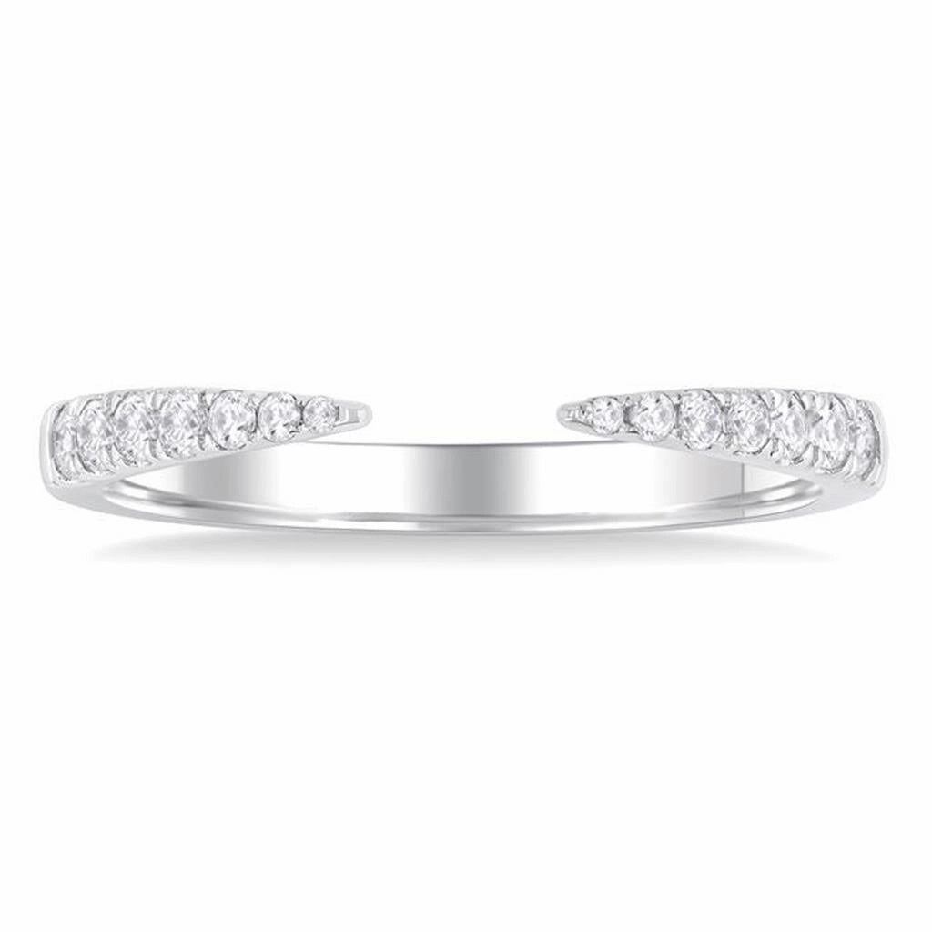 10K White Gold Open Claw Natural Diamonds Ring