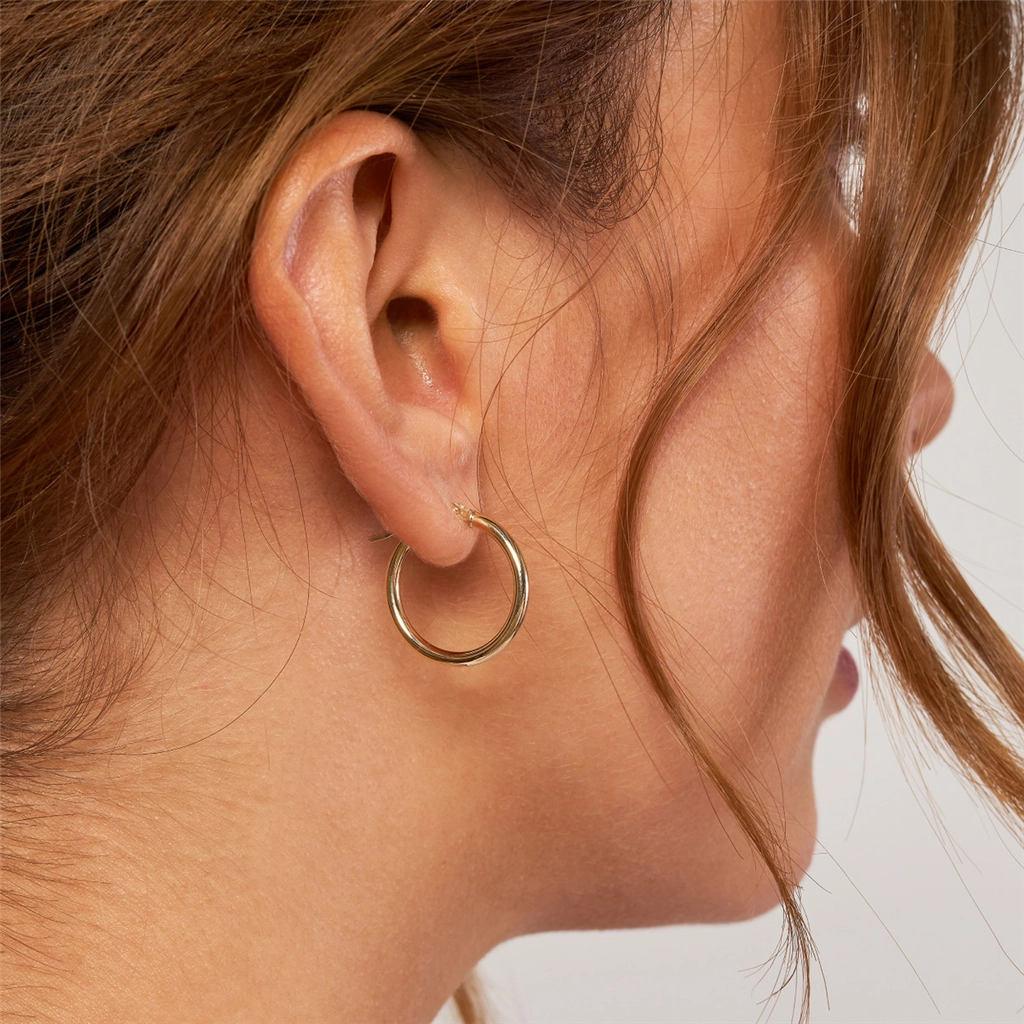 10K Yellow Gold 20mm Hoop Earrings