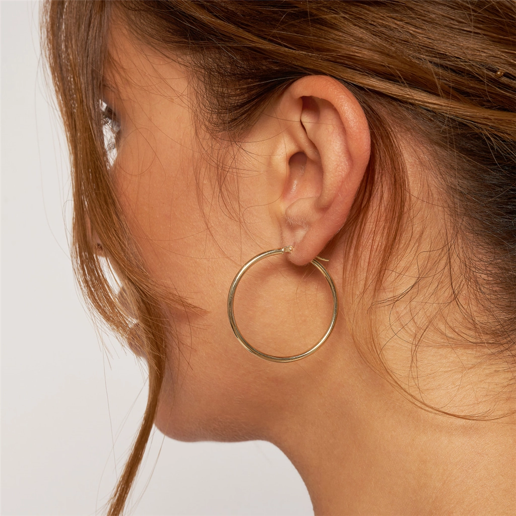 10K Yellow Gold 35mm Large Hoop Earrings