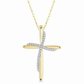 10K Yellow Gold Cross Pendant Necklace