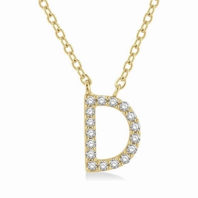 10K Yellow Gold Initial D Diamond Necklace