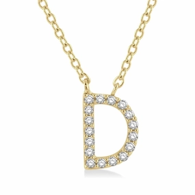10K Yellow Gold Initial D Diamond Necklace