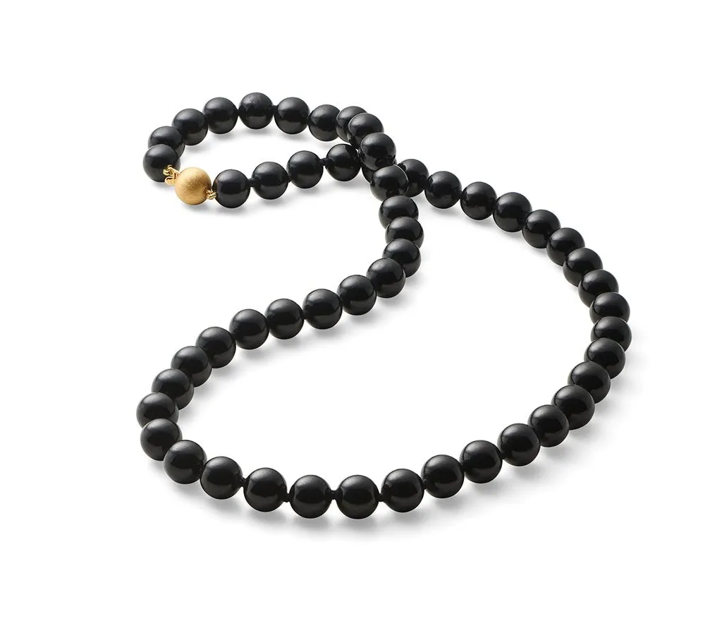 10mm Black Jade Long Necklace