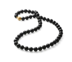 10mm Black Jade Long Necklace