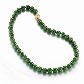 10mm Green Nephrite Jade Necklace