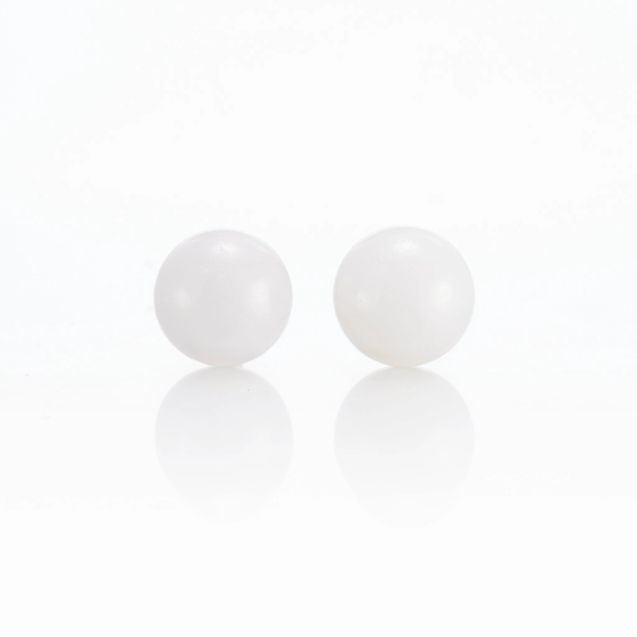 10mm White Jade Earrings