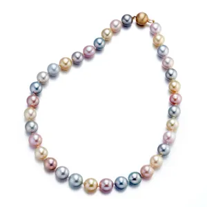 11-12.5mm Multi-Color Pastel Tahitian, South Sea & Freshwater Pearl Necklace