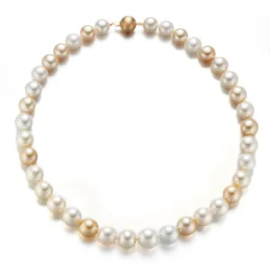 11-14mm Baroque White & Gold South Sea Pearl Necklace