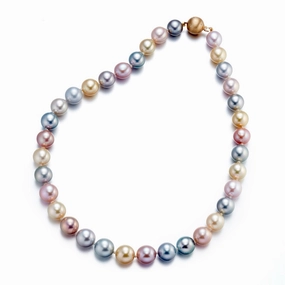 11-12.5mm Multi-Color Pastel Tahitian, South Sea & Freshwater Pearl Necklace