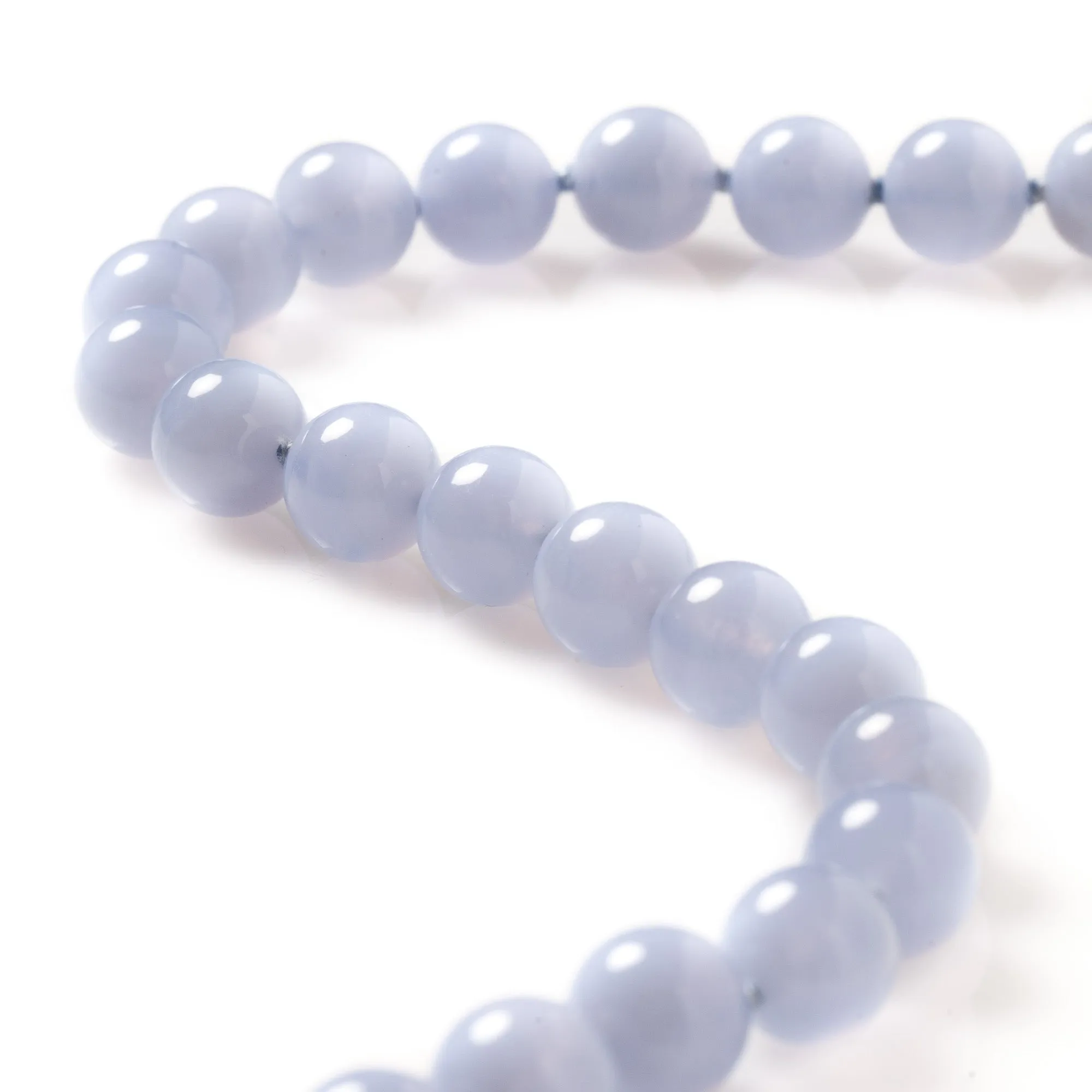 12mm Blue Lace Agate & Gold Necklace