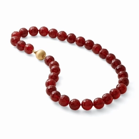 12mm Faceted Carnelian Necklace