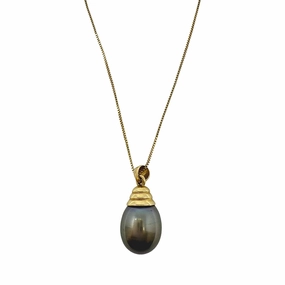 14K Gold 18" Necklace with Pearl Pendant