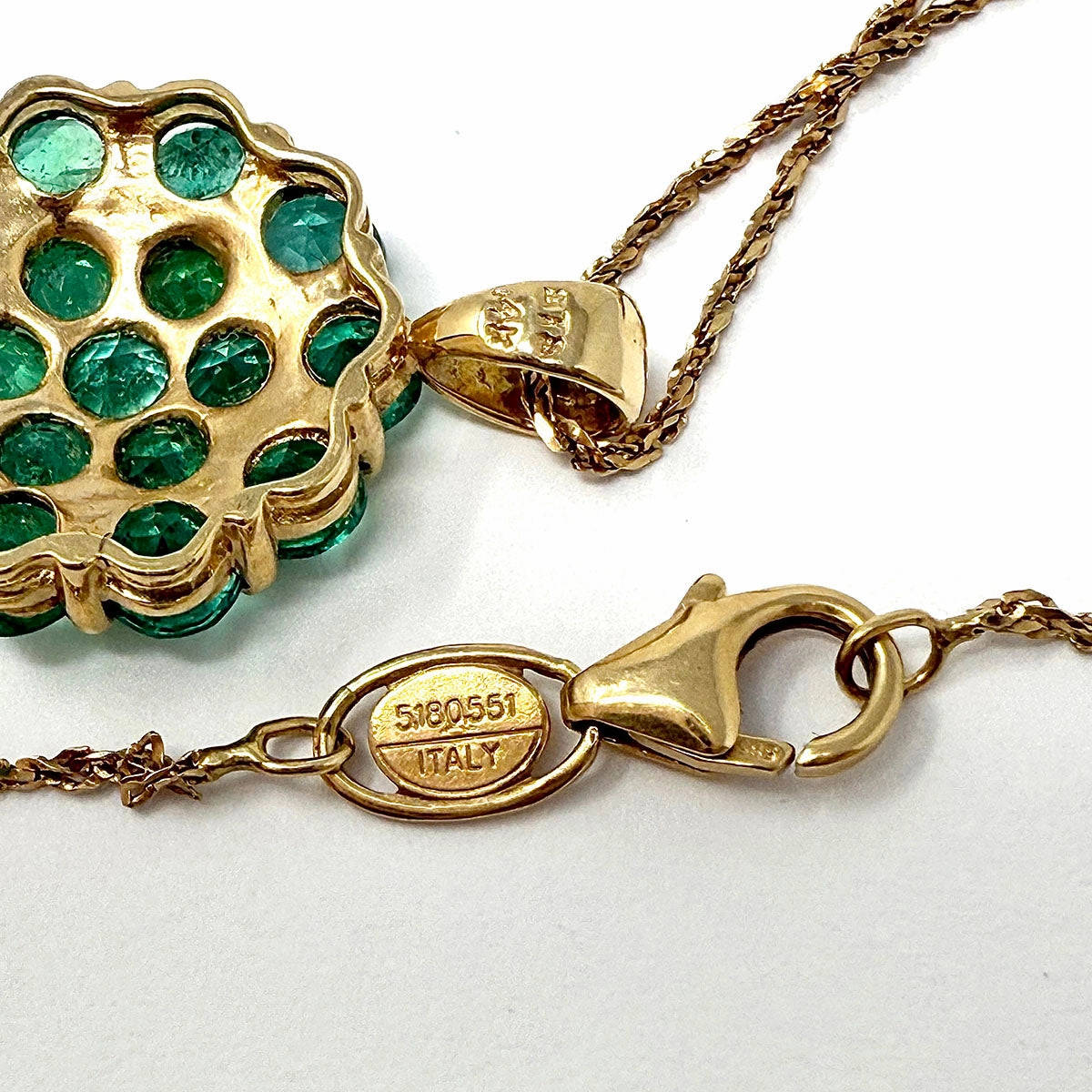 14K Gold 20" Pendant Necklace with Green Onyx