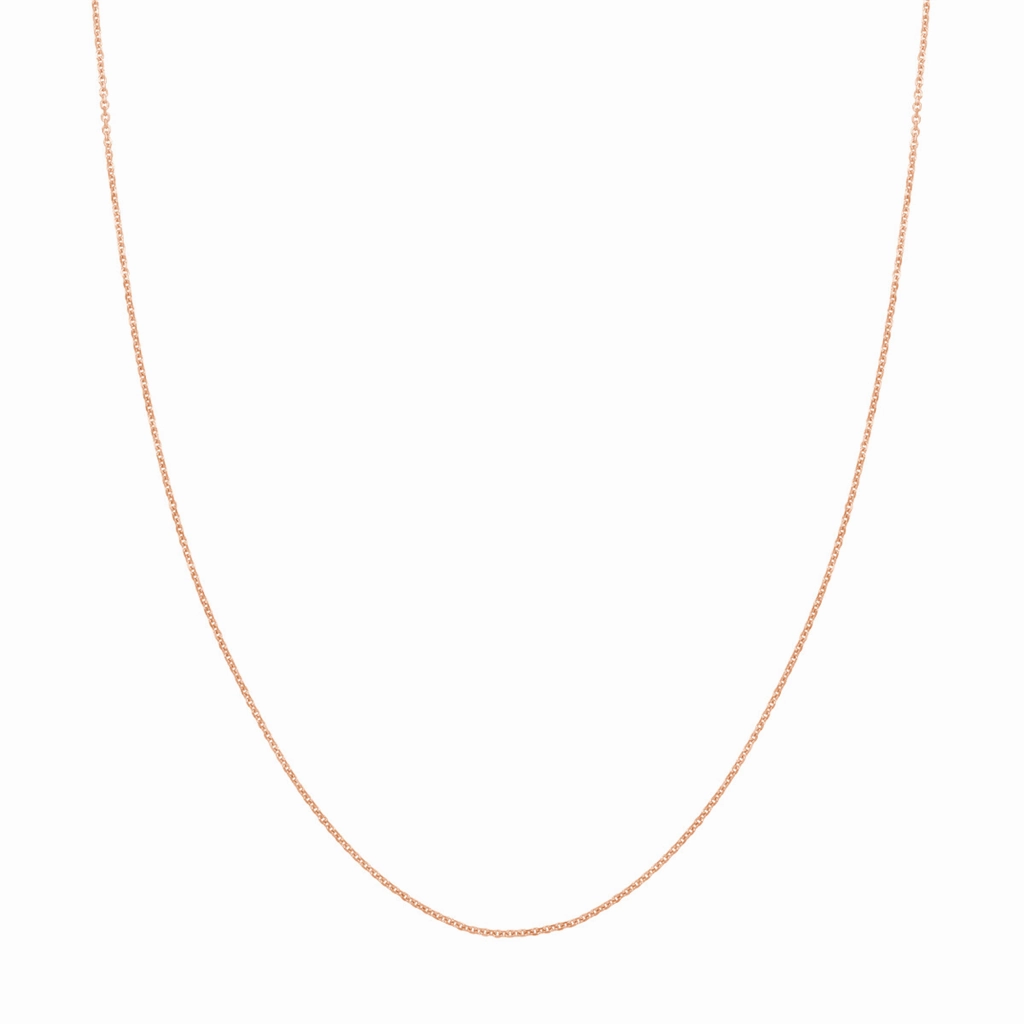 14K Rose Gold 20 Inches Diamond Cut Cable Chain