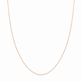14K Rose Gold 20 Inches Diamond Cut Cable Chain