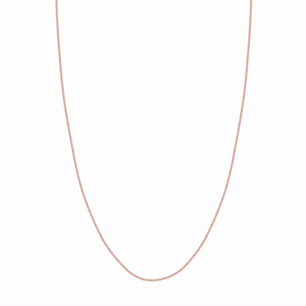 14K Rose Gold 20 Inches Round Wheat Chain