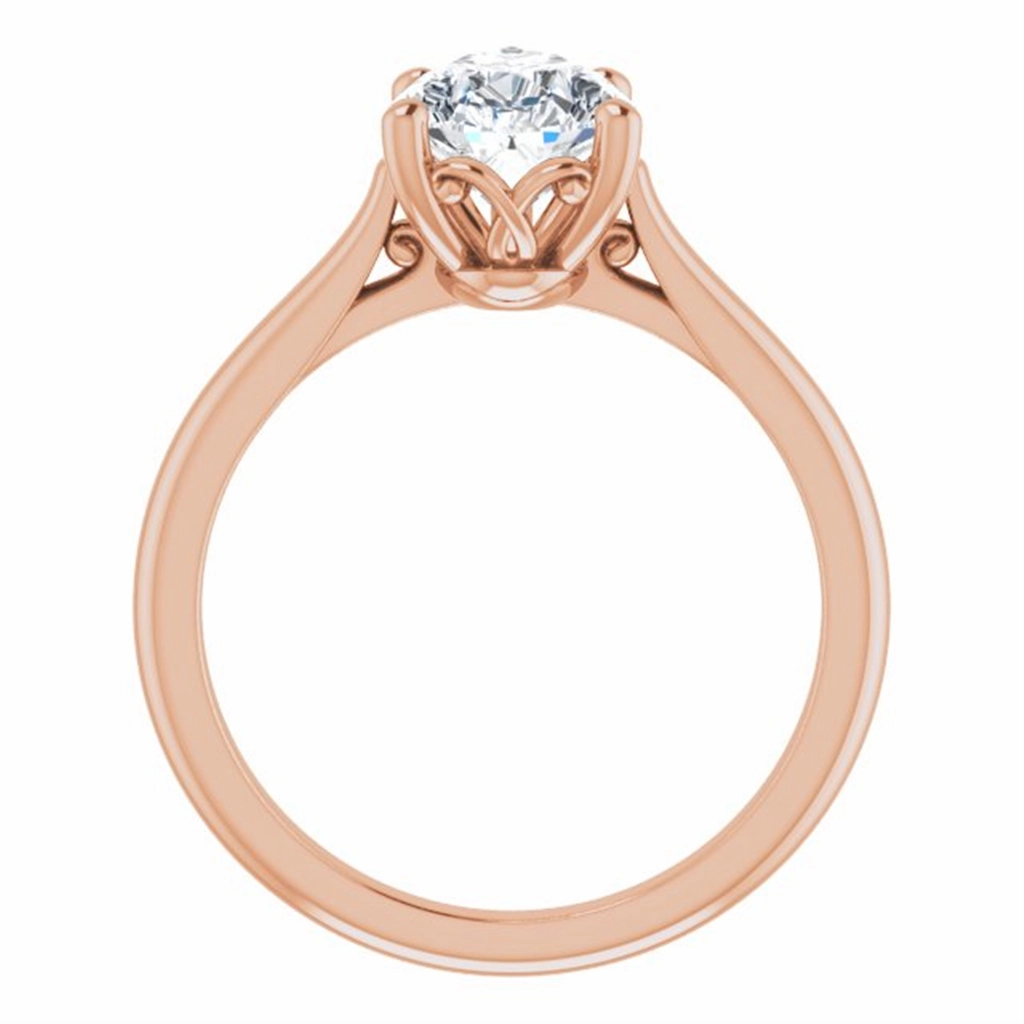 14K Rose Gold Pear Center Solitaire Engagement Ring