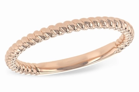 14K Rose Gold Twist Wedding Band Ring