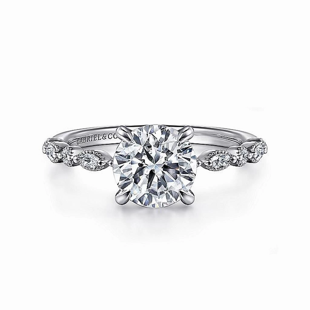 14K White 'Lanna' Classic Round Diamond Engagement Ring