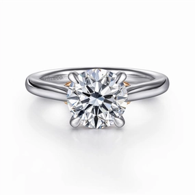 14K White And Rose Gold 'Nelia' Solitaire Ring