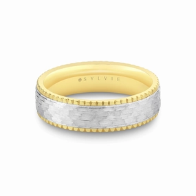 14K White And Yellow Gold 6mm Straight Band