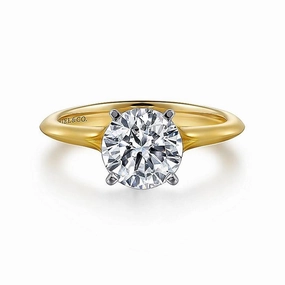 14K White And Yellow Gold 'Ellis' Round Diamond Engagement Ring