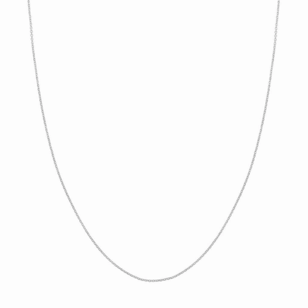 14K White Gold 16 Inches Diamond Cut Cable Chain