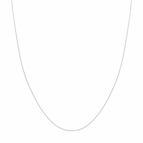 14K White Gold 16 Inches Diamond Cut Cable Chain