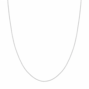 14K White Gold 16 Inches Diamond Cut Cable Chain