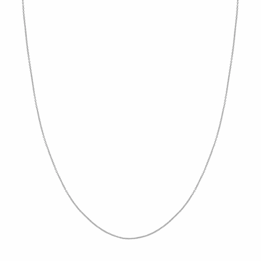 14K White Gold 16 Inches Diamond Cut Cable Chain