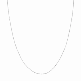 14K White Gold 18 Inches Bar Link Chain