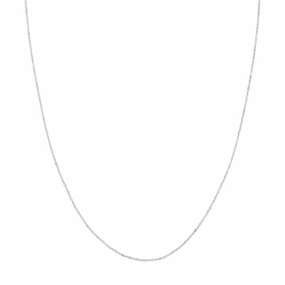14K White Gold 18 Inches Bar Link Chain