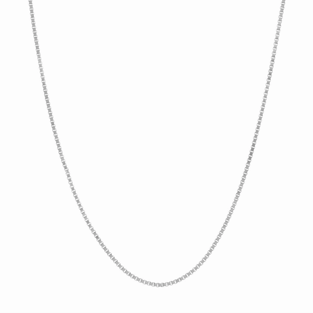 14K White Gold 18 Inches Box Chain