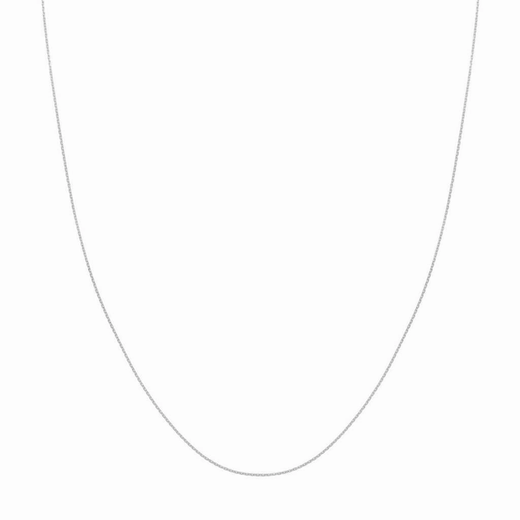 14K White Gold 18 Inches Diamond Cut Cable Chain