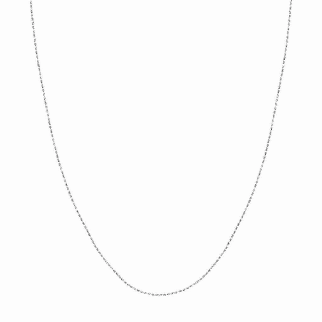 14K White Gold 18 Inches Rope Chain