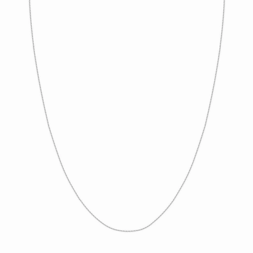 14K White Gold 18 Inches Round Wheat Chain