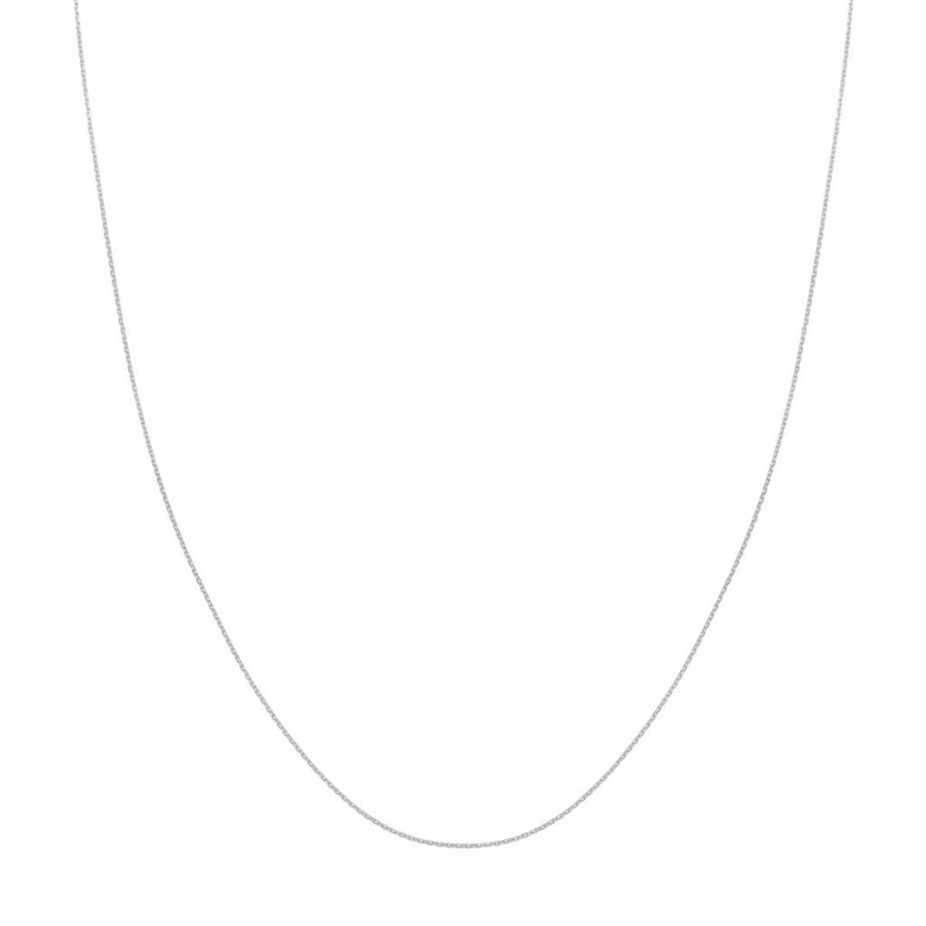 14K White Gold 20 Inches Diamond Cut Cable Chain