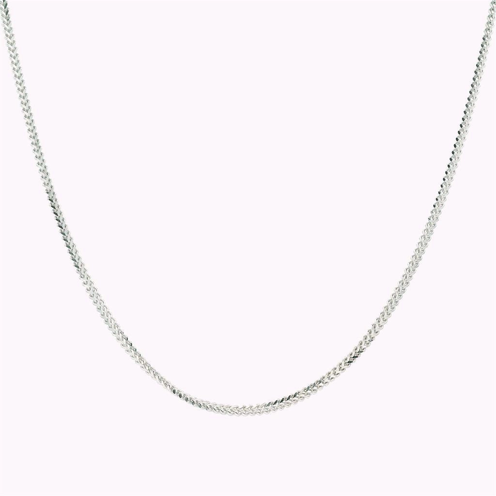 14K White Gold 20 Inches Singapore Foxtail Chain