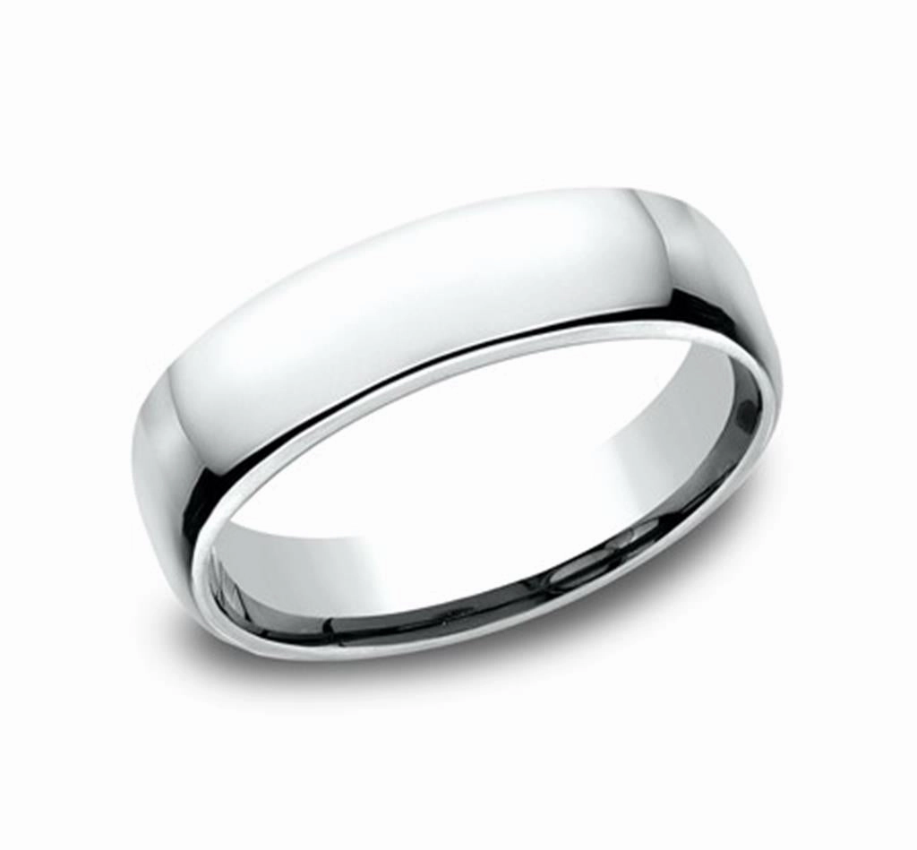 14K White Gold 5mm Super Light Comfort Fit Wedding Band