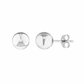 14K White Gold 7mm Ball Earrings