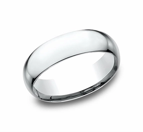 14K White Gold 7mm Super Light Comfort Fit Wedding Band