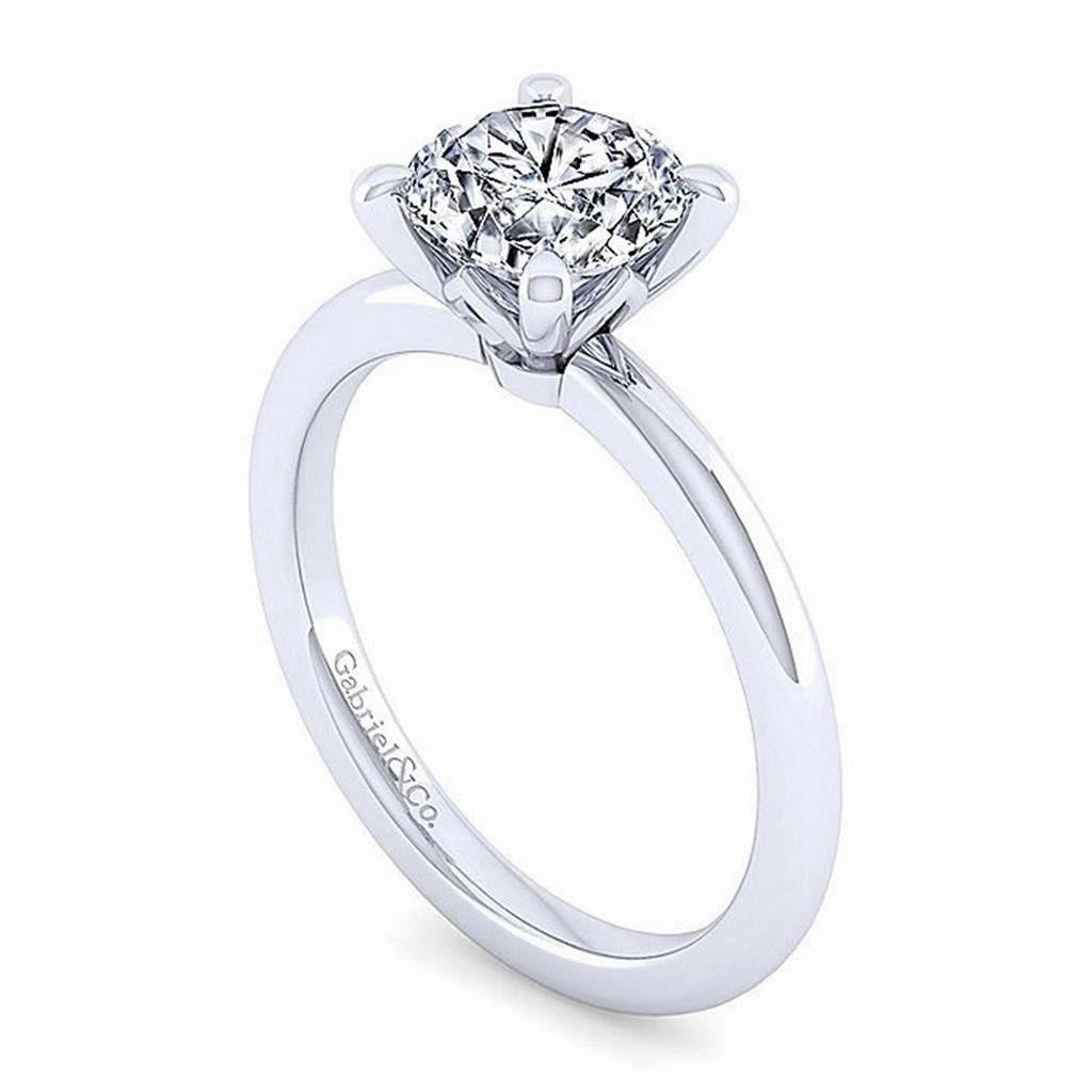 14K White Gold 'Ali' Round Diamond Engagement Ring
