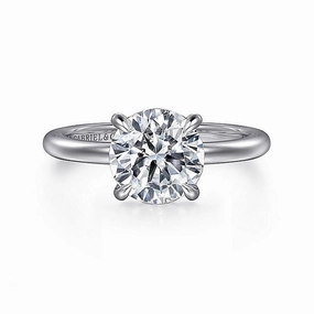 14K White Gold 'Ali' Round Diamond Engagement Ring