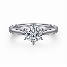 14K White Gold 'Allie' Round Diamond Engagement Ring