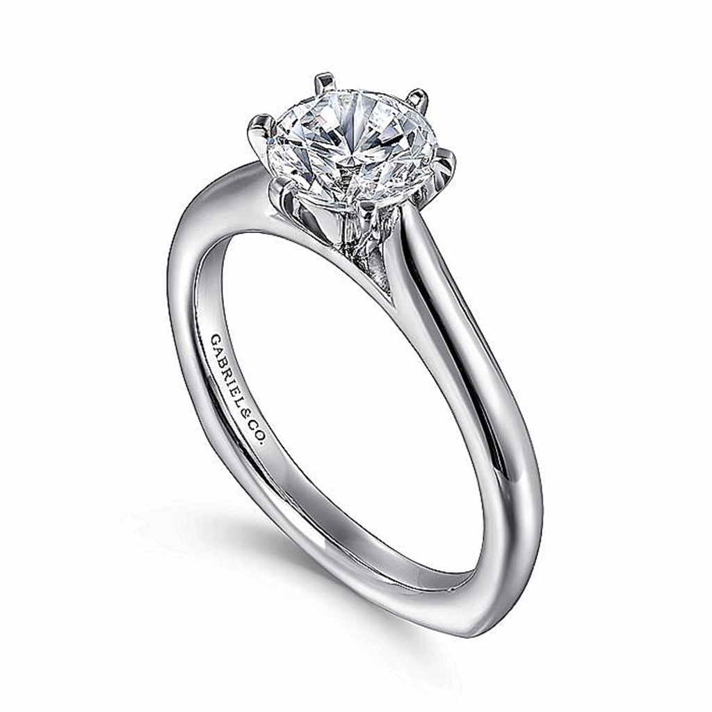 14K White Gold 'Allie' Round Diamond Engagement Ring