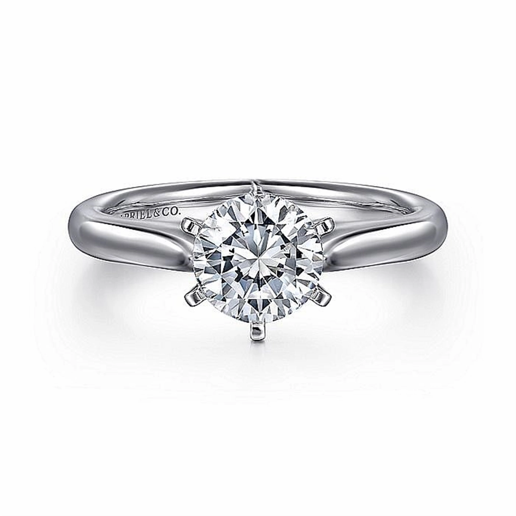 14K White Gold 'Allie' Round Diamond Engagement Ring