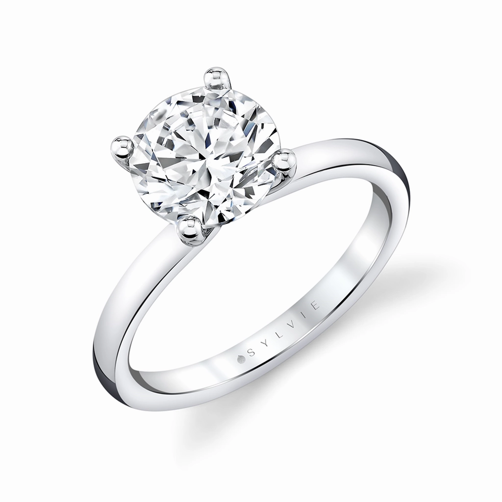 14K White Gold 'Ame' Solitaire Engagement Ring