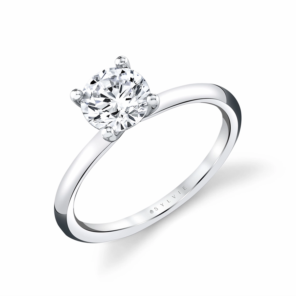 14K White Gold 'Amelia' Solitaire Engagement Ring